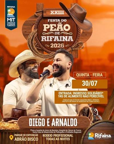 XXIII Festa De Peão de RIfaina - 30 De Julho de 2026 - Diego & Arnaldo