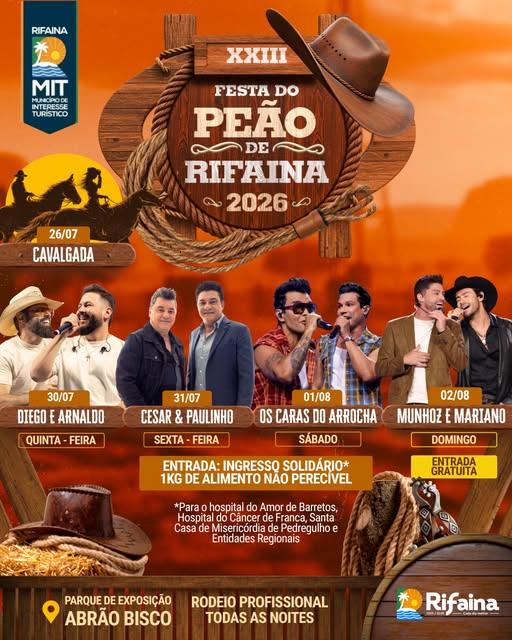 XXIII FESTA DE PEÃO DE RIFAINA - DE 29 DE JULHO A 02 DE AGOSTO 2025